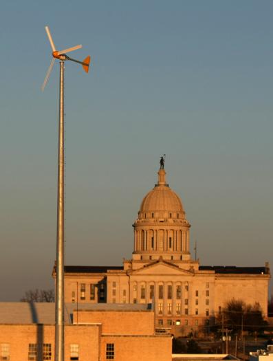 Wind Turbine Overlooking Capitol Building