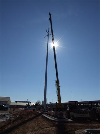 Wind Turbine in construction at LEED building